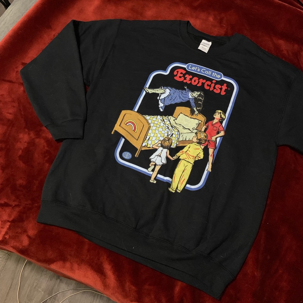 Steven Rhodes “Let’s call the exorcist” sweater